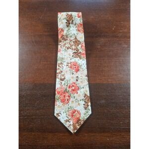 Lazarus Neck Tie Floral Brown Rust Design 60" Long 3" Wide